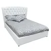 Matrix White Faux Leather Double Size Bed