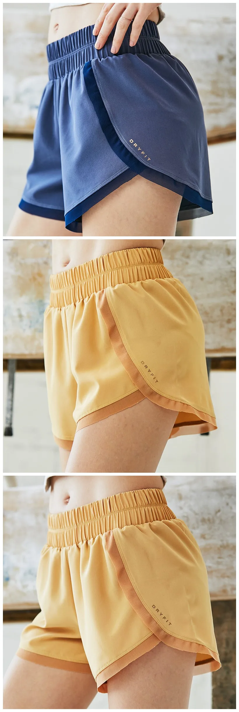 Fashionable Summer Gym Quick Dry Breathable Elastic Waist Women Loose Sports Shorts