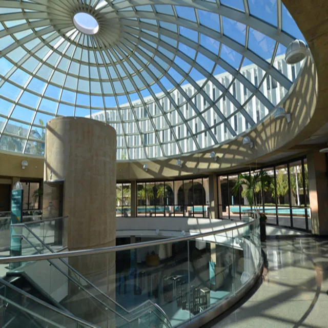 ready to fit steel structure glass dome