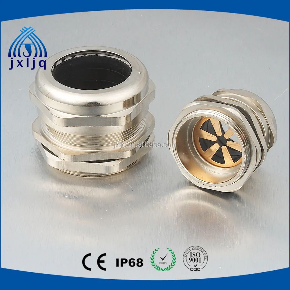 M36 Brass Cable Gland Insert Connector With Lock Nuts Waterproof Ip68