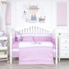 Clever rabbit printed baby cot bedding set polyester microfiber baby crib bedding sets for girls