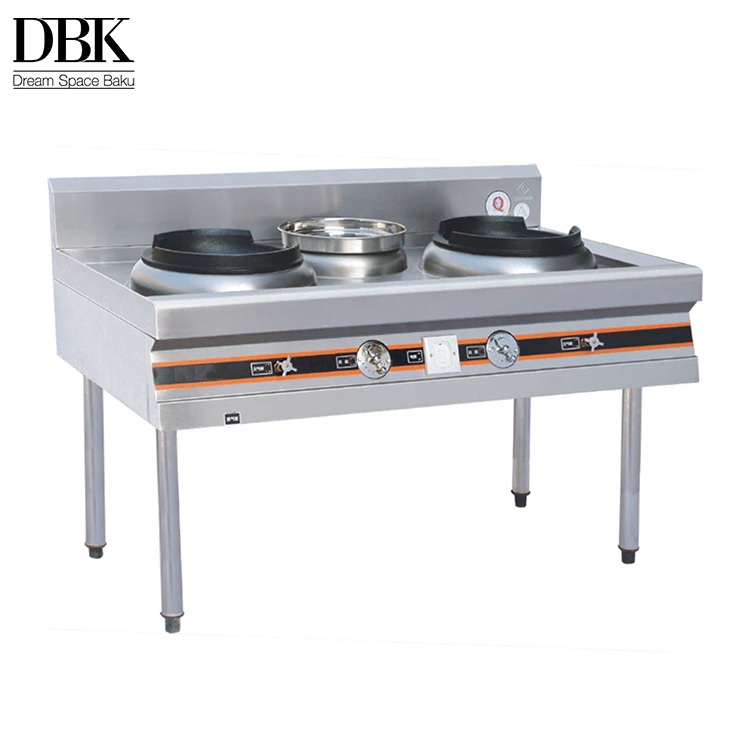 Hotel Kitchen Equipment Double Heads Table Top Commercial Gas