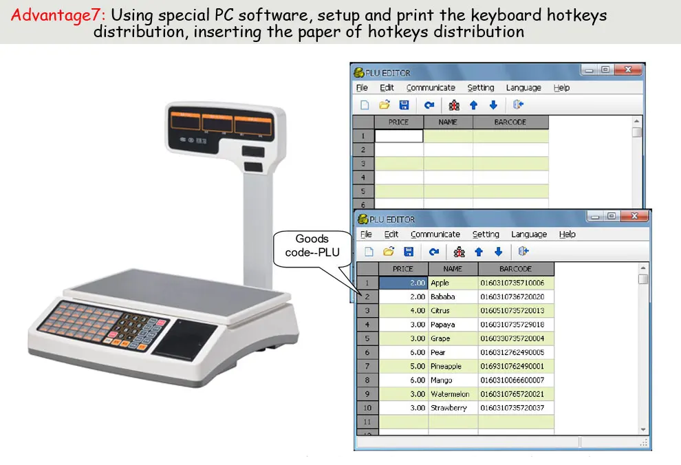30kg Digital Weight Scale With Thermal Receipt Printer Support 1000