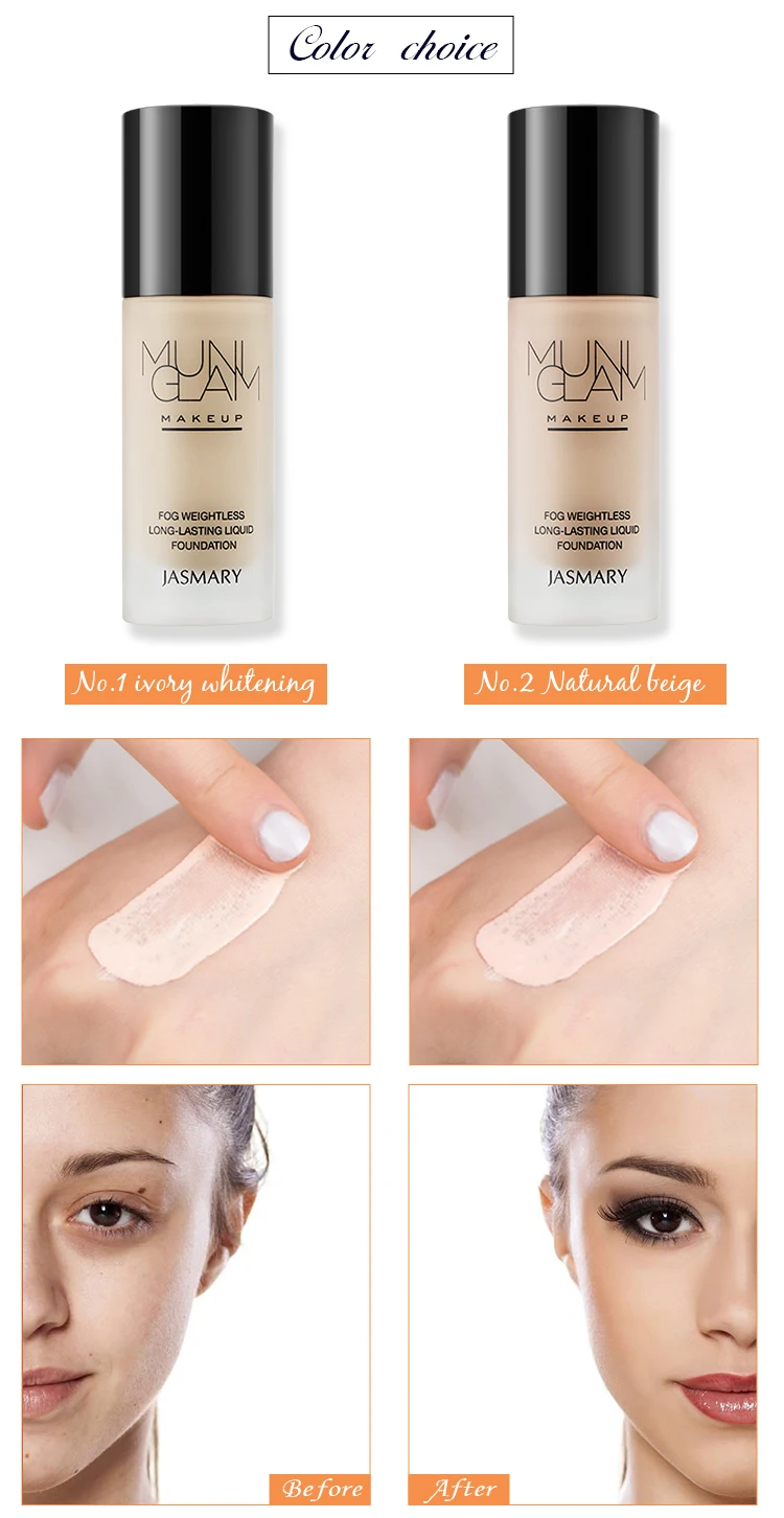 Factory price makeup base type whitening moisturizing  matte foundation makeup liquid