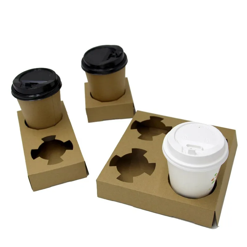 Custom Corrugated Paper Coffee Cup Tray with Dividers