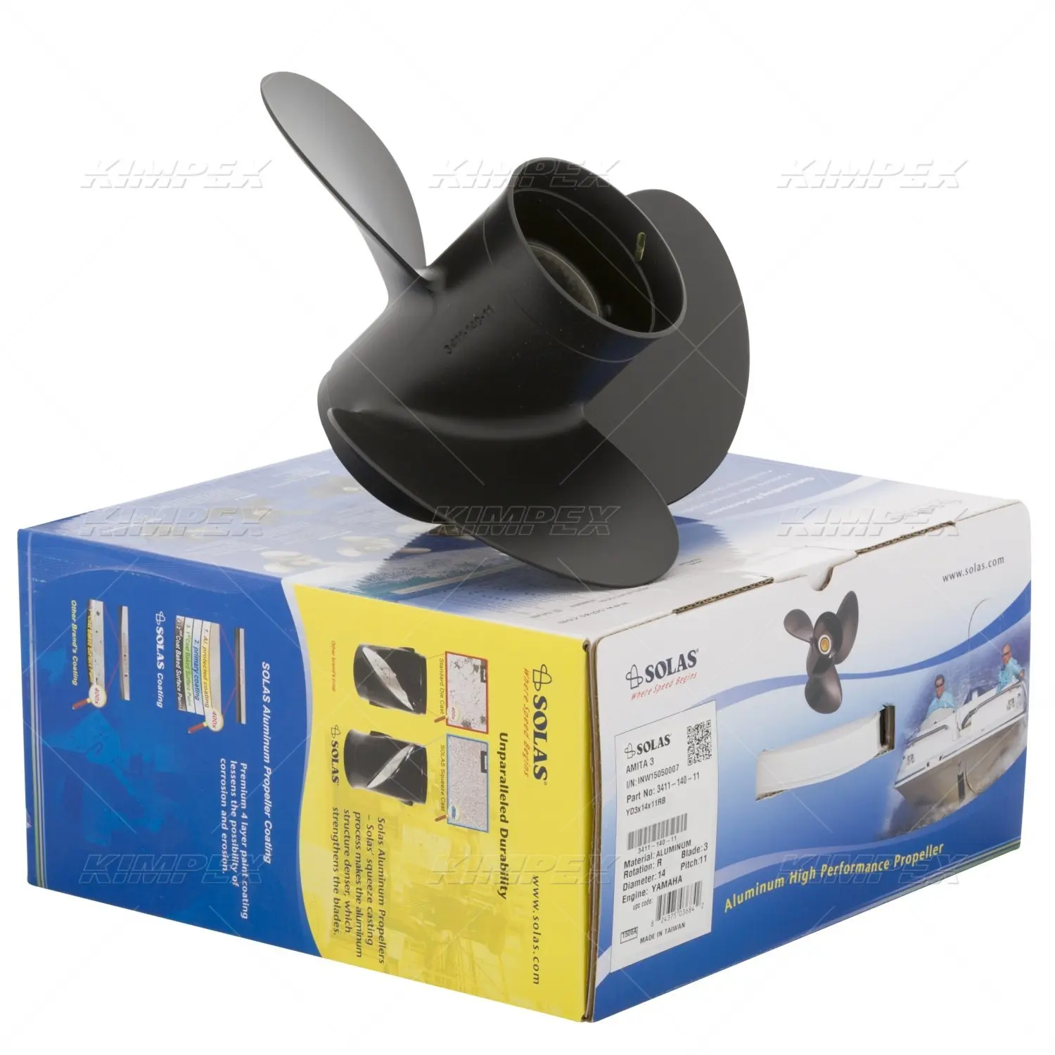 Get Quotations · 3 - Right - Yamaha, Tohatsu, Nissan SOLAS Propeller Amita 3