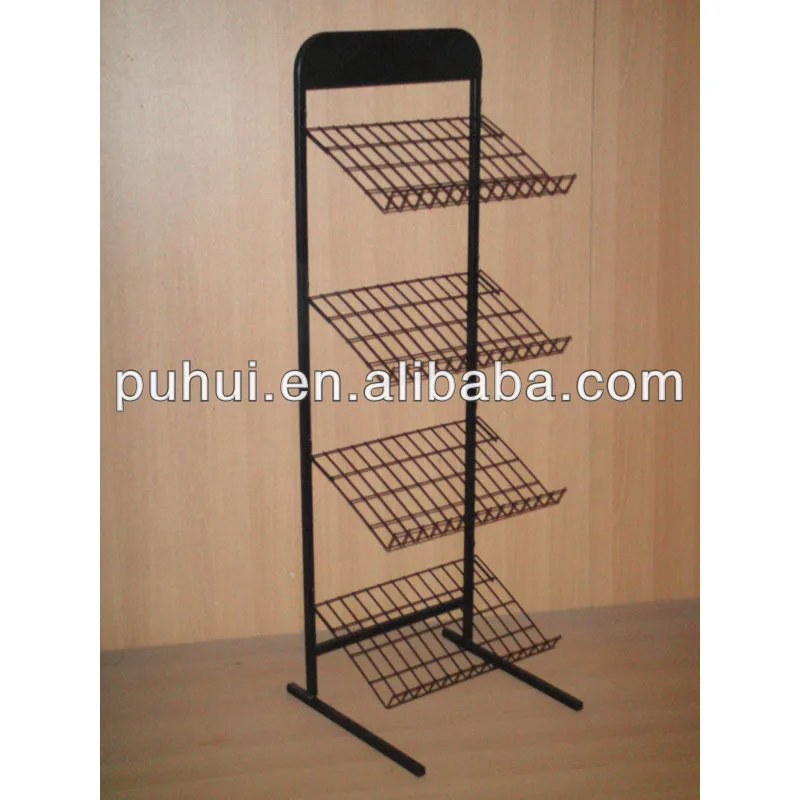 Knock Down Factory Multi Layers Steel Shelf Floor Standing Metal Wire
