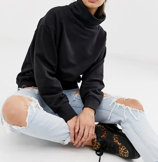 sudadera cuello alto mujer