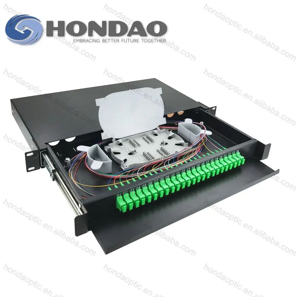 Hondao Optical Fibre Drawer Odf 24 Core 3m Visio Stencil 24 Port Fiber