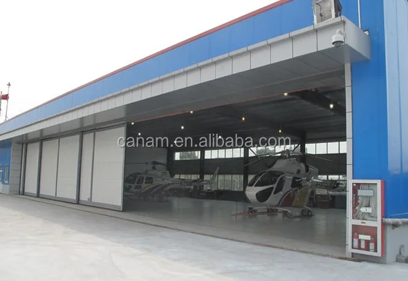 Steel structure automatic sliding aircraft hangars doors