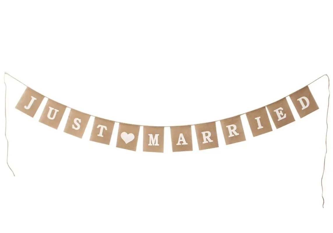 Banners Garlands Luoem Just Married Bunting Garland Banner