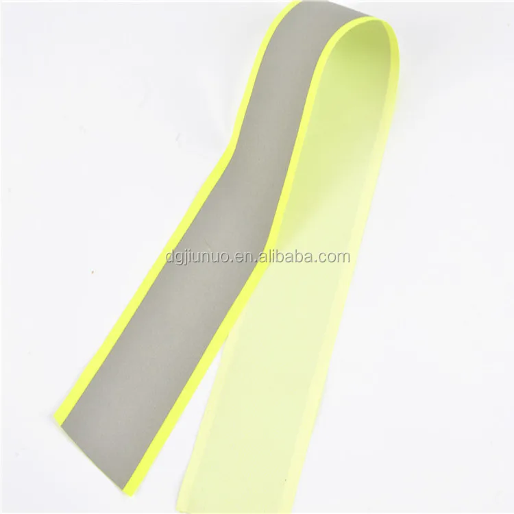Fluorescent Yellow Reflective Cloth Warning Strip Tape For Clothing