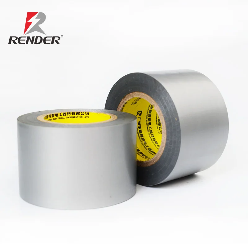 Supreme Level Pvc Silver Black Pipe Duct Plumbing Tape Masking Drain Pipe Tape For Wrapping Gas