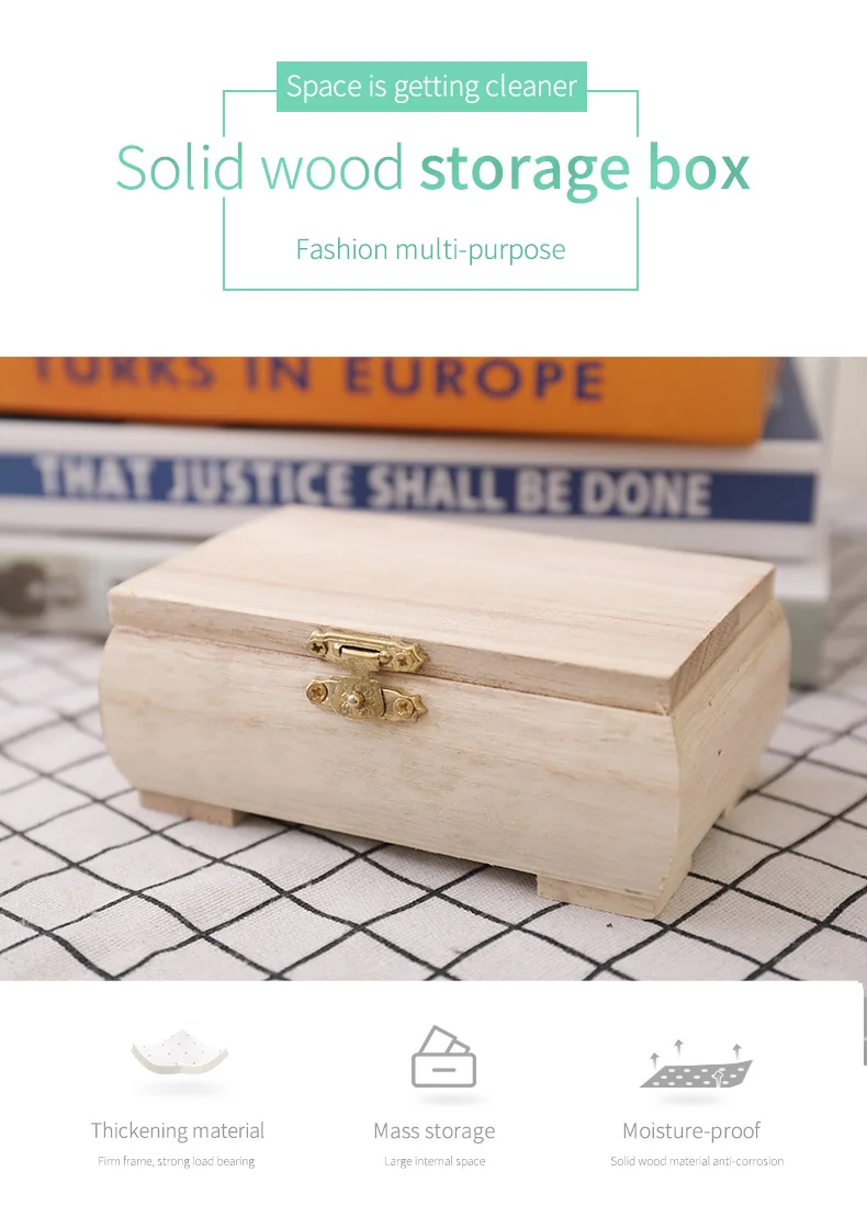 2018 China supply wooden storage box,gift box,unfinished packaging box