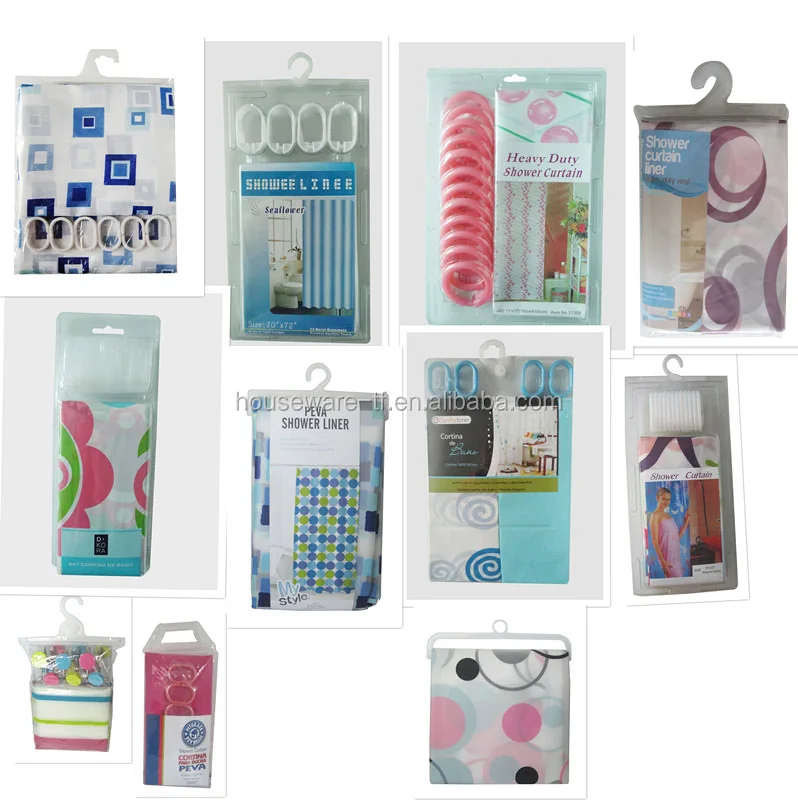New Style Home Goods Peva Striped Shower Curtain In Blister Pvc Packing