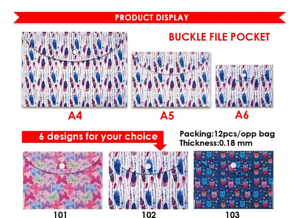 Foska Good quality Plastic A4 buckle file folder pocket, View file ...