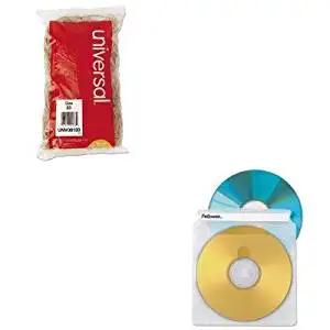 KITFEL90661UNV00133 - Value Kit - Fellowes Two-Sided CD/DVD Sleeve Refills for Softworks File (FEL90661) and Universal Rubber Bands (UNV00133)