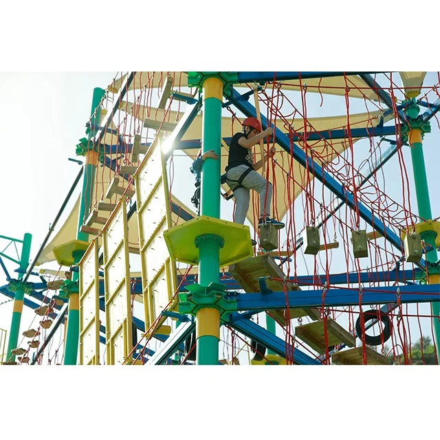 Zip-Line Recreational Outbound Rope Obstacle Course Facilities for Amusement Park on Sale