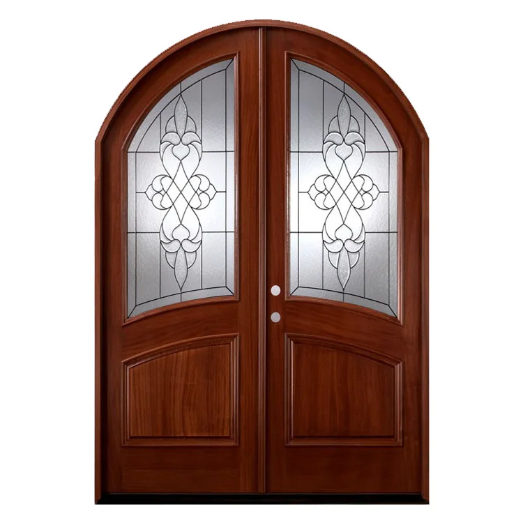 Superior Quality Glass Double Entry Door,Arch Main Door