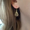 2019 New Arrivals Gold Plated Rhinestone Metal Dangle Allah Earring Stainless Steel Jewely Manufacturer