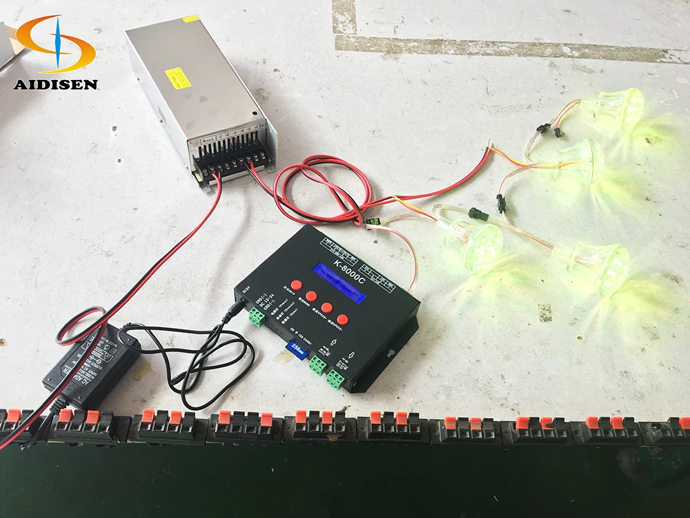 AC220v dc5v dc12v programmable sd card control ws2811 t8000 led pixel lighting software pixel controller