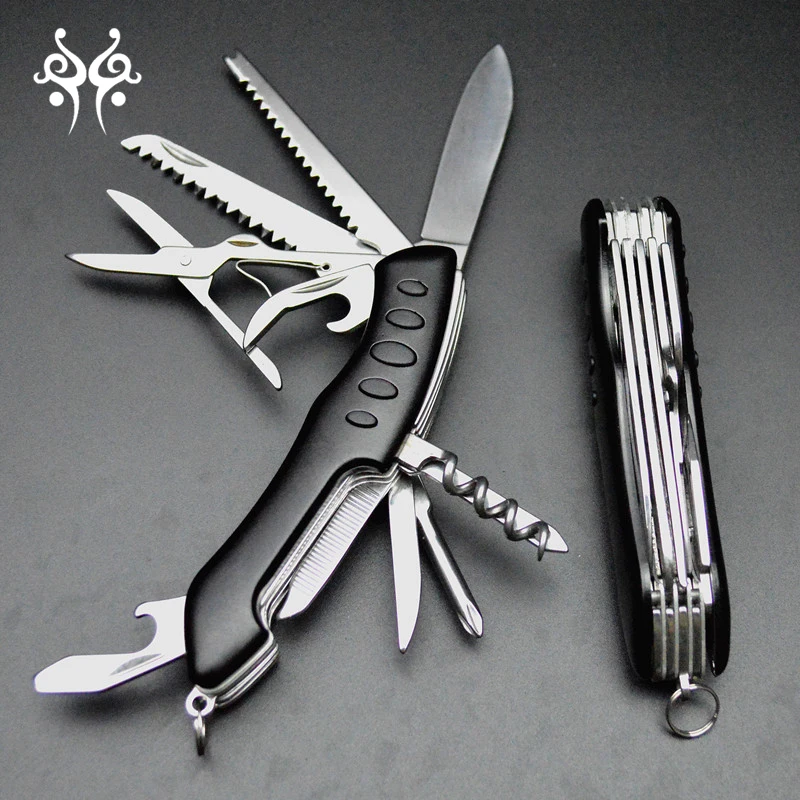 Titanium Black Multifunctional Swiss Knife Multi Purpose Army Folding