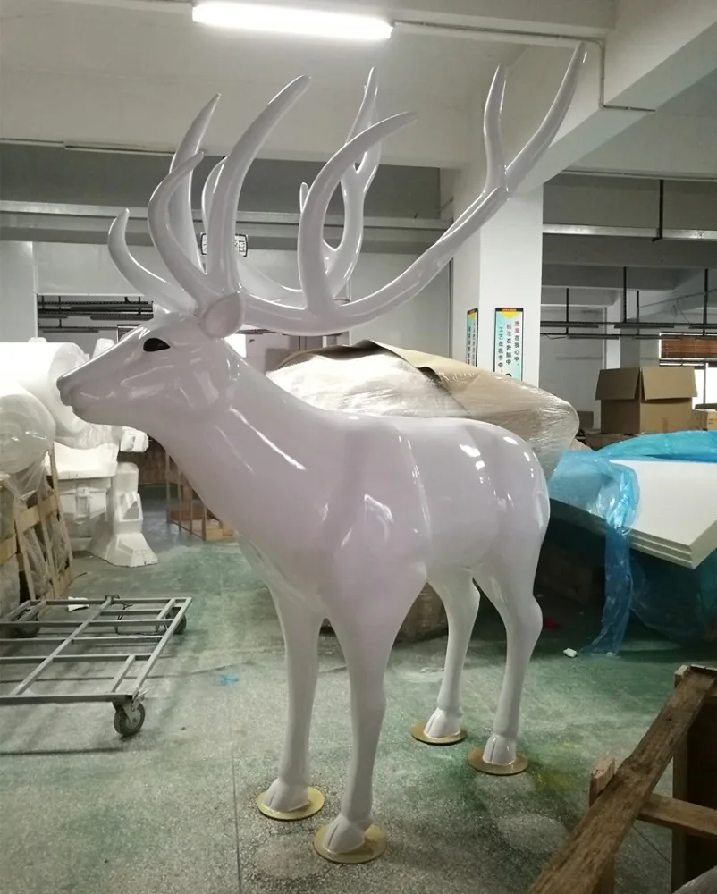 Life Size Christmas Decoration Inredeer Fiberglass Deer Statue