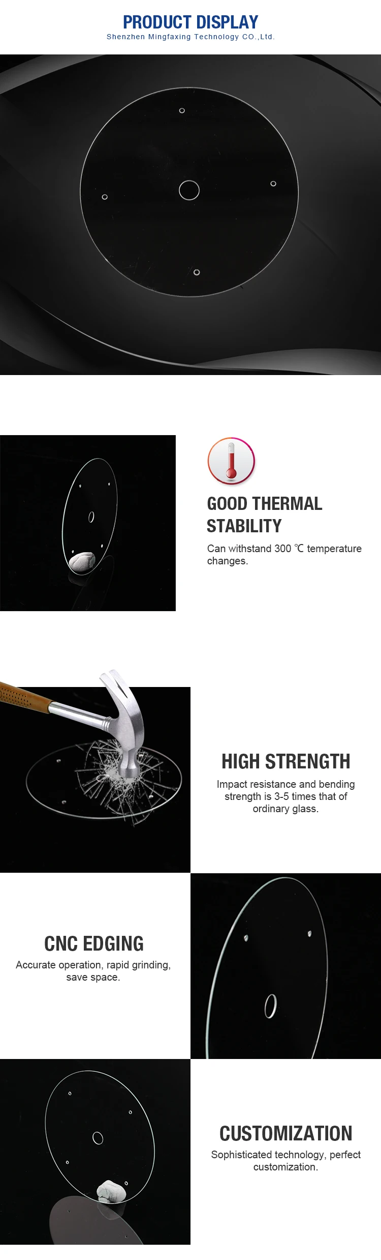 China Manufacturer Clear Tempered Glass Sheet Panel