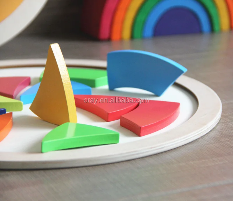 Wooden Tangram Puzzle Intelligence Wood Jigsaw Game IQ Brain Teasers Blocks Fun Children Educational Toys for Kids