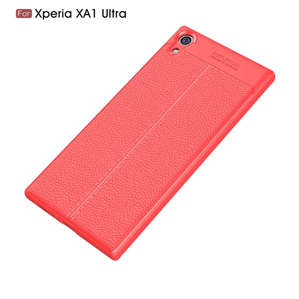 Lichi Texture Silicone Case For Sony Xperia XA1 Ultra TPU Cover