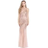 Lady Fashion Vintage Prom Party Gown Sexy Back Open Designer One Piece Maxi Floor Length Long Sequin Evening Ball Dresses