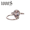 Women Rose Gold Rings Set Morganite Anniversary Proposal Clear Jewelry Birthday Party Engagement Wedding Band