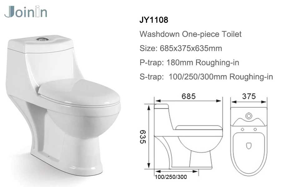 JOININ cheap Bathroom equipment Ceramic washdown one Piece Wc Toilet JY1108