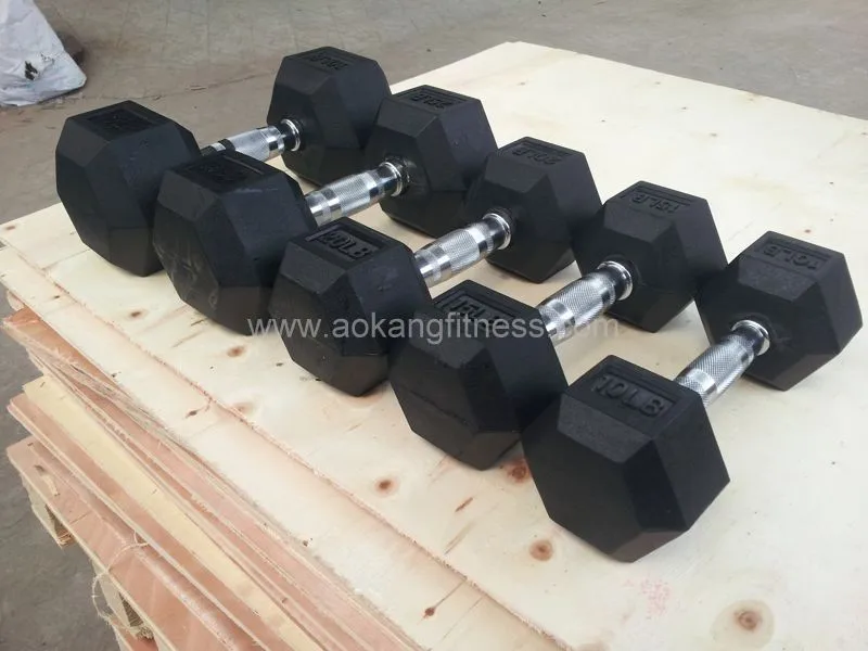 rubber hex dumbbell 12