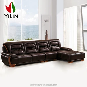 New Style Modern Corner Leather Sofa Designs Drawing Room Set