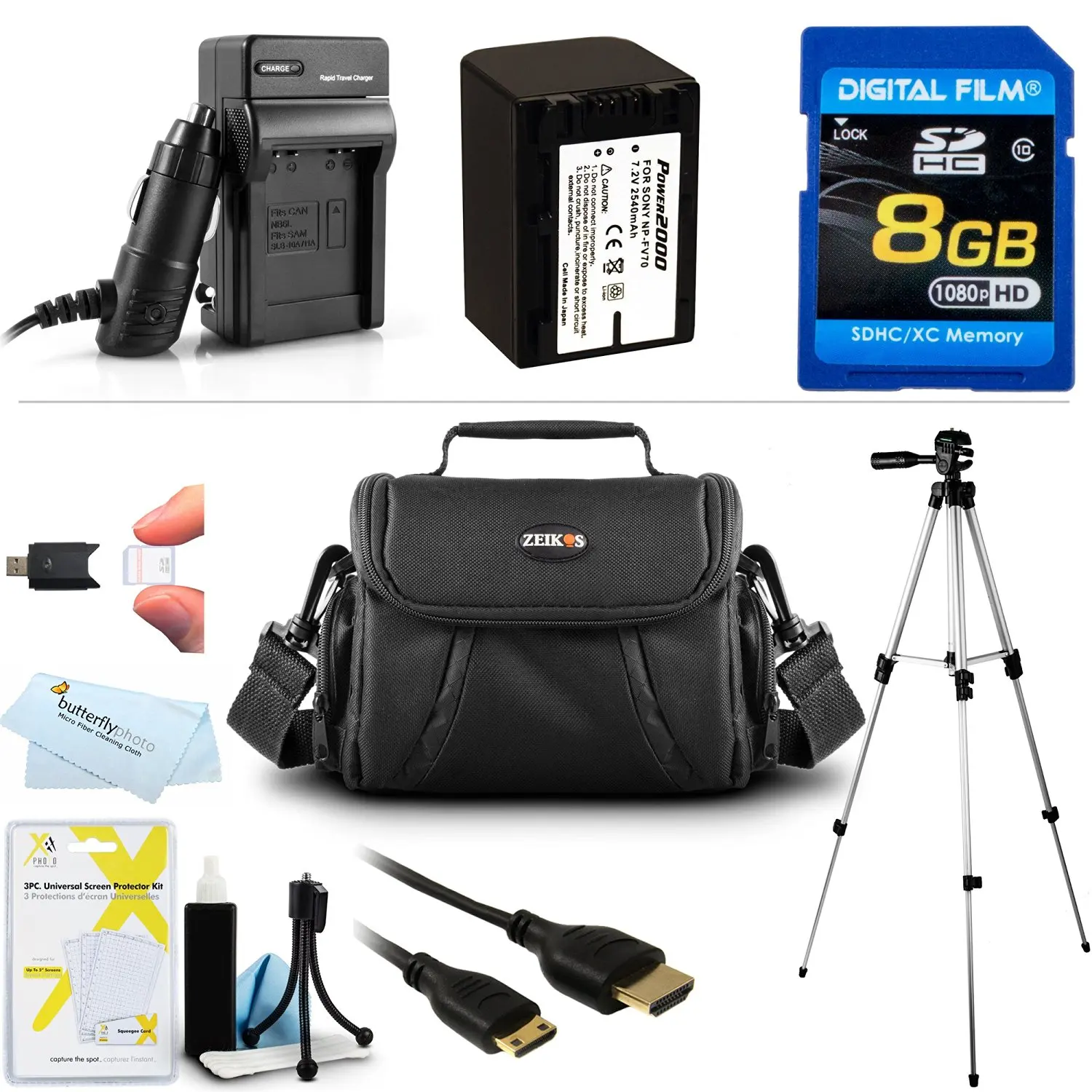 All Essential Starter Package for Sony HDR-CX210 HDR-CX260V