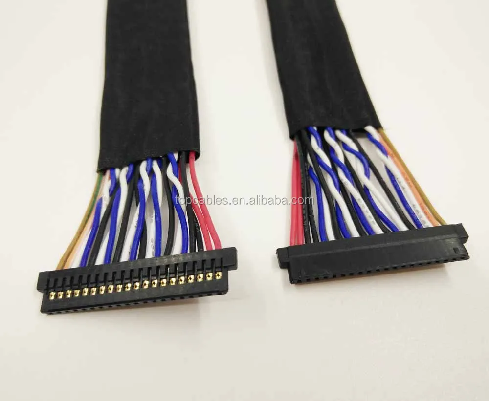 190mm Ul1061 Jae 20pin Connector Lvds Cable With Acetate Tape For Lcd Monitor Buy Lvds Cable