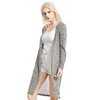 autumn fashionable long sleeve solid color casual knitted women long cardigan