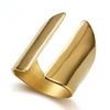 Stainless Steel Cuff Trendy Geometric Design Finger Ring Engagement Punk Party gold jewelry wholesale