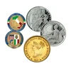 Italian memorial symbol arts engravable brass real gold silver plating offset printing soft enamel custom coin maker