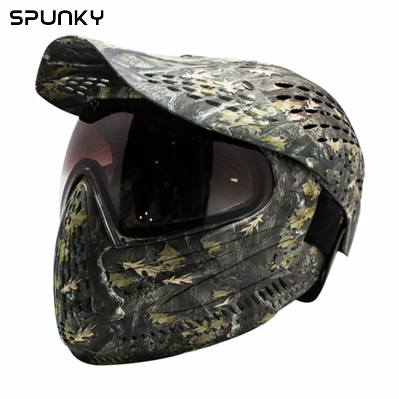 Full Head Paintball Mask Full Coverage Protection Gear With Double Lens