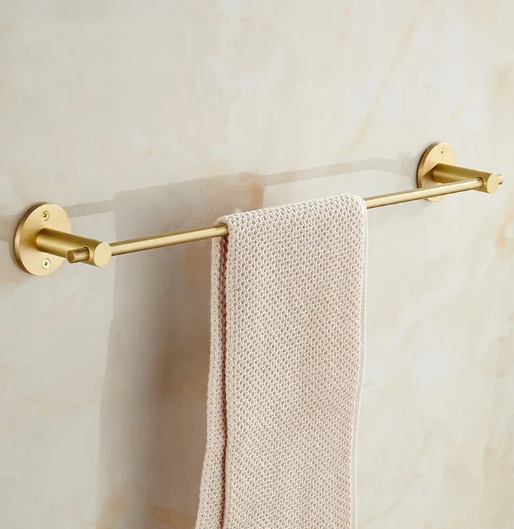 Single Towel Bar Holder Brass Wall Rack Traditional Open Brackets Rod