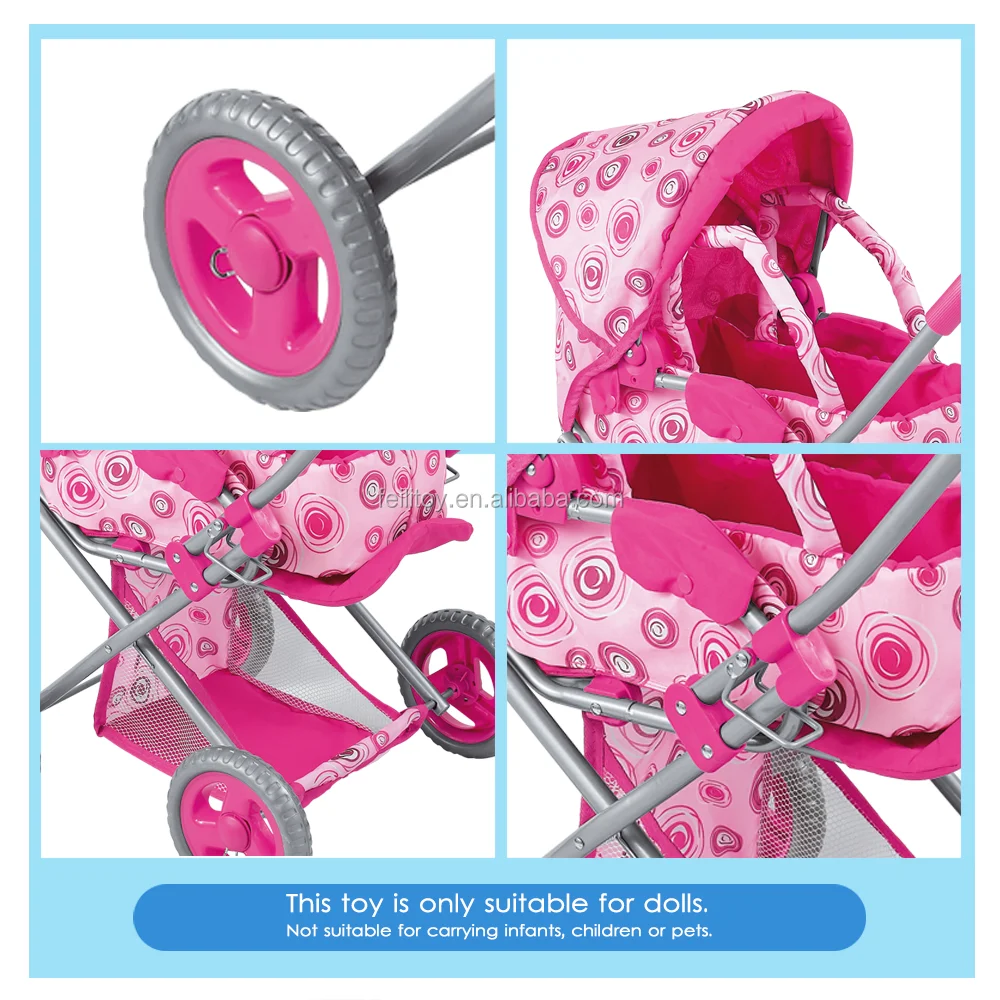 China Toys Factory Baby Doll Pram With Carrier For Girl Playing Luxurious Metal Doll Pram