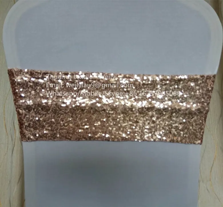 Glittering Wedding Decoration Gold Sequin Chair Band Buy Sequin Chair