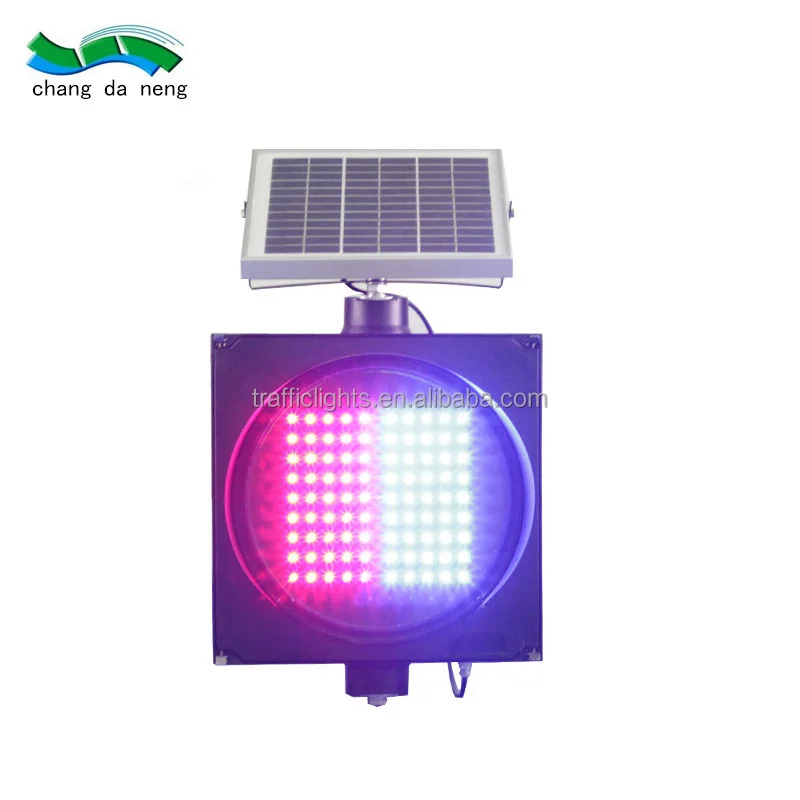 New red and blue led light flashing solar powered pedestrian cross traffic light