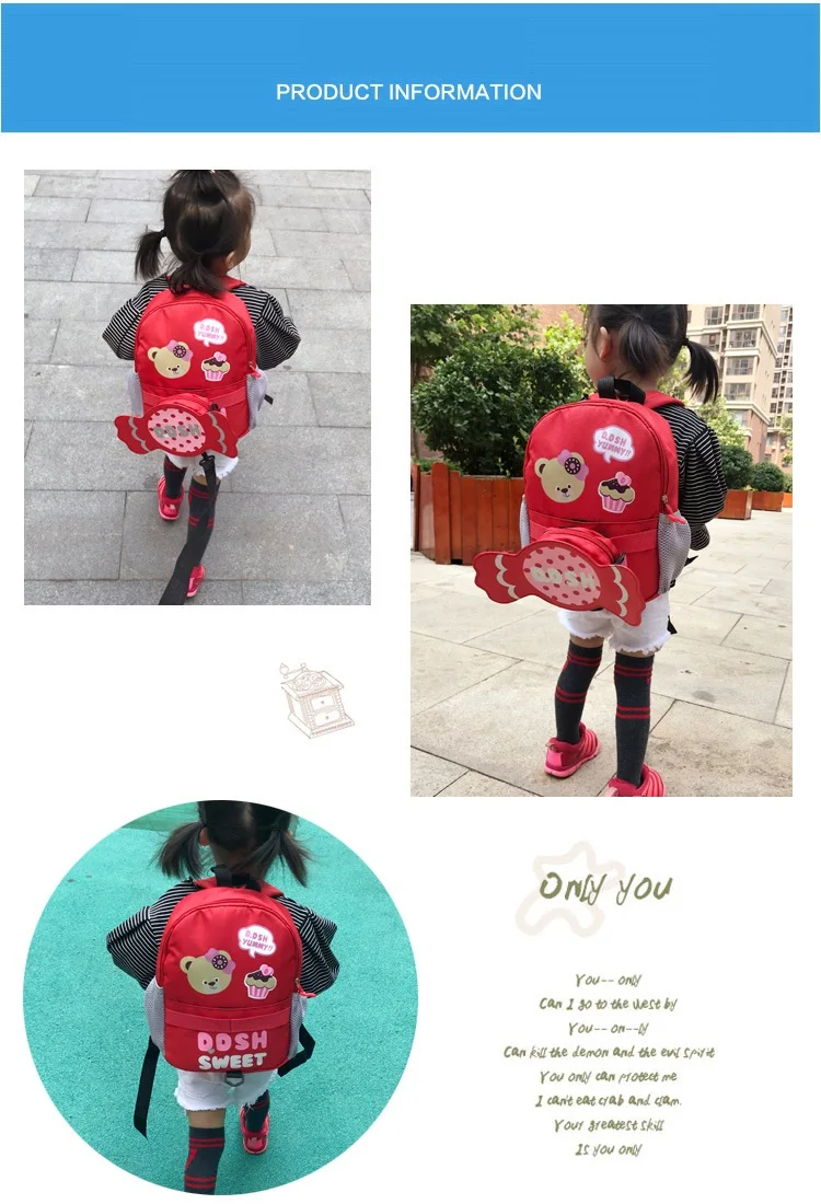 Cute Cartoon Animal Lovely Oxford Child School Bag Twinset Backpack Bag And Messenger