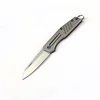 Gray Titanium Handle D2 Stonewash Blade Hunting Tactical Folding Knife