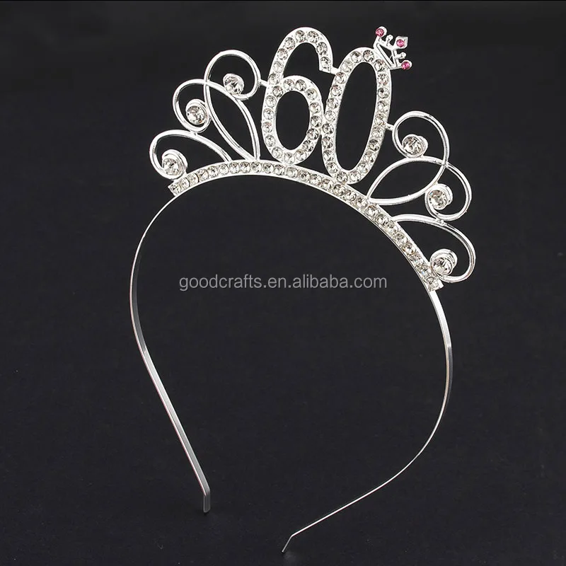 Rhinestone Crystal Birthday Tiara Rose Gold Sliver Birthday Girl Party