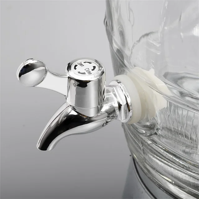 Glass Beverage Dispenser Juice Dispenser 4l 5l 8l Stainless Stand Big Mason Jar Glass Drink