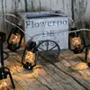 Patio Garden Holiday Home Decorations LED Black Lantern Mini Kerosene String Lights